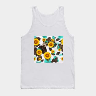 Sunflower cow fur Tank Top